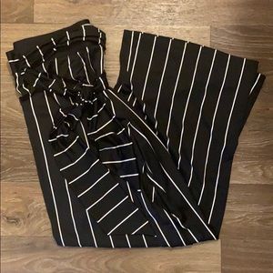 Striped tie belted pant (New w/o tag)
